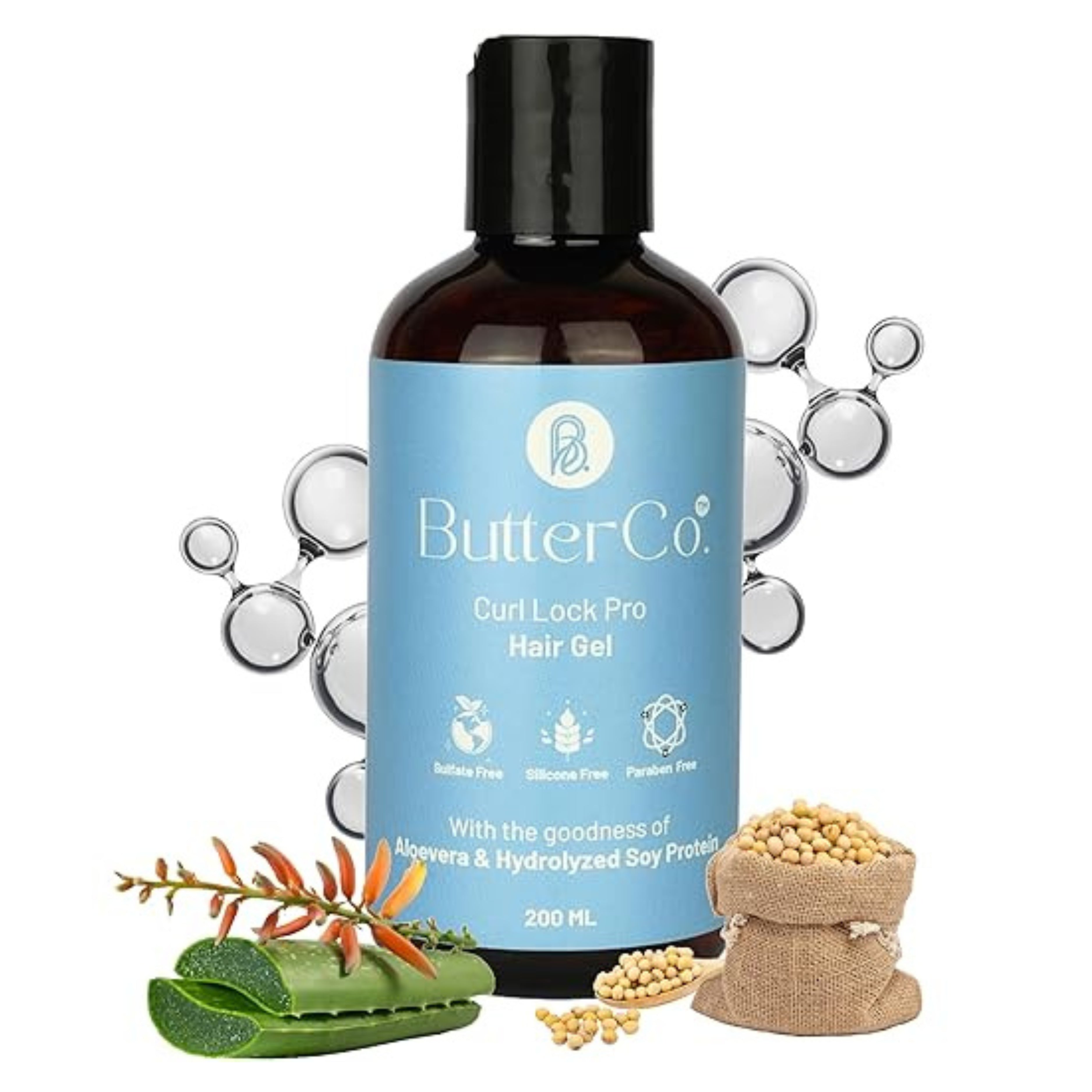 Curl Lock Pro Hair Gel - Perfect for Curly & Wavy Hair, Enriched with Aloe & Soy Protein